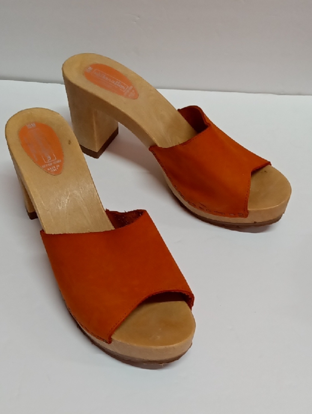 Vintage Nubuck Suede Xhilaration Platform Slides Burnt Orange